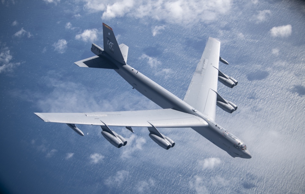 Four B-52H Stratofortresses flew in a training mission with Norwegian F-16s and F-35s as part of a BomberTaskForce mission over the Arctic Ocean and Laptev Sea, June 3.   